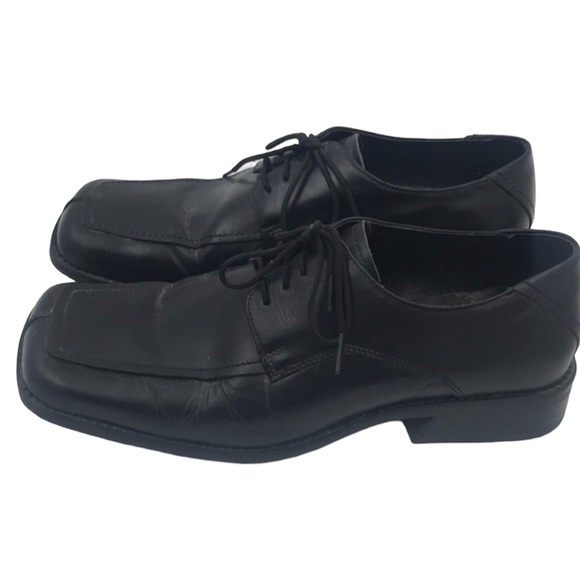 NXXT👞Nunn Bush Black Squared Toed Oxford Shoes Size 9 - Picture 2 of 5